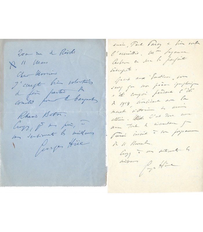 HUE Georges Adolphe, compositeur. Lettre Autographe (E 10443).