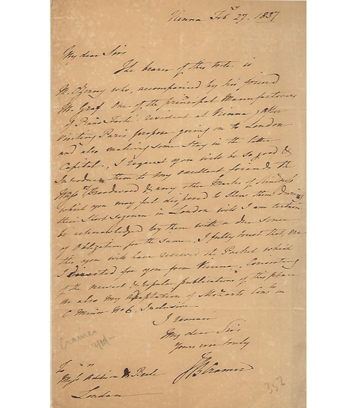 CRAMER Johann Baptist, compositeur et pianiste anglais (G 4843)
