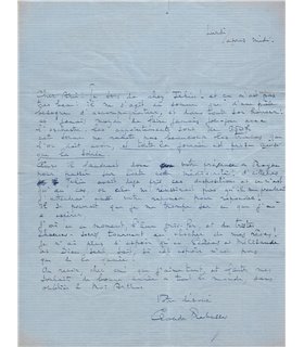 DEBUSSY Claude : "J'ai en ce moment l'âme gris-fer..."