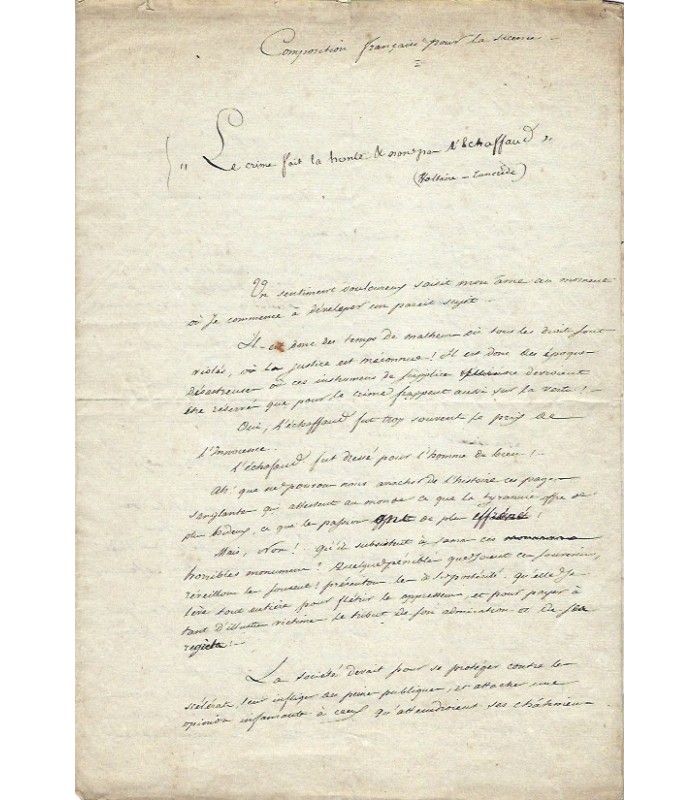 MARRAST Armand, journaliste et homme politique. Manuscrit autographe (E 10365)