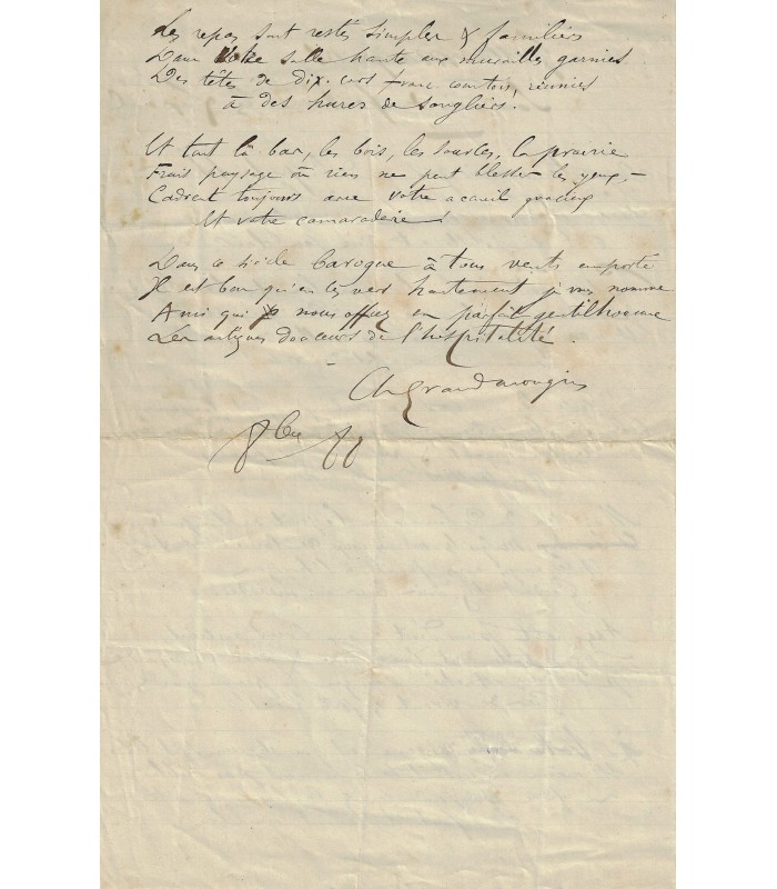 GRANDMOUGIN Charles-Jean. Poète. Manuscrit autographe (G 5133)