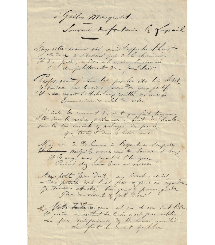 GRANDMOUGIN Charles-Jean. Poète. Manuscrit autographe (G 5133)