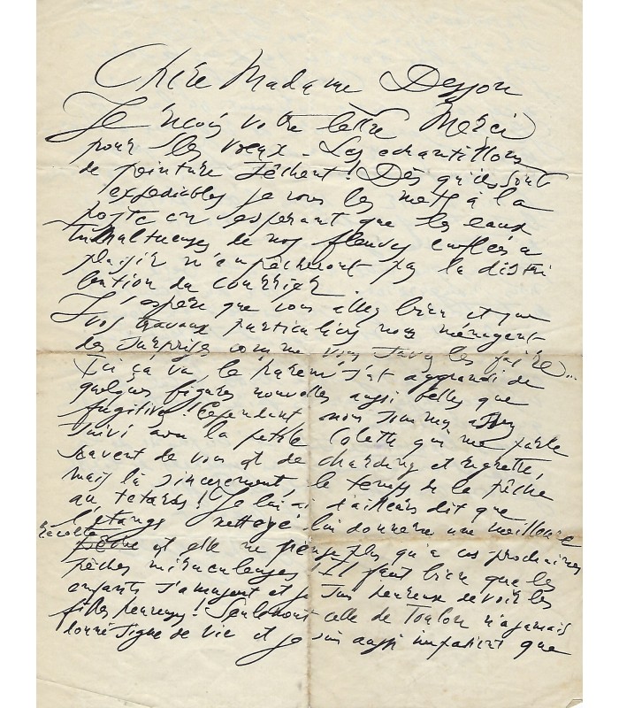 TOUCHAGUES (Louis). Peintre, illustrateur et décorateur. Lettre autographe (G 5267)