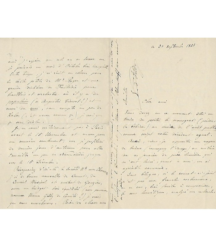 INDY Vincent d', à Narcisse Brument, chef d'orchestre et librettiste (G 4890)