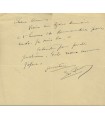 FULLER Loïe, danseuse américaine. Billet autographe (G 4315).