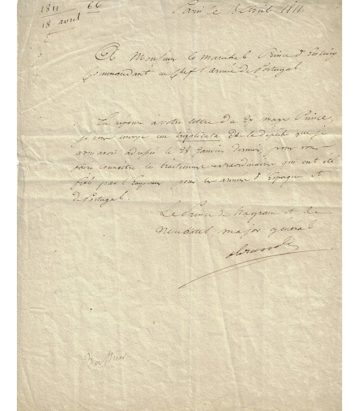 BERTHIER Louis Alexandre. Prince d'Essling Massena. Maréchal d'Empire (Réf. G 3444)