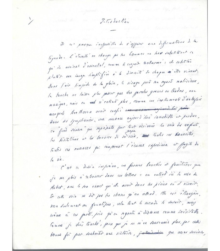 BARDÈCHE (Maurice). Introduction aux lettres de Brasilllach. Manuscrit autographe (joints épreuves imprimées) (Réf. E 10452)
