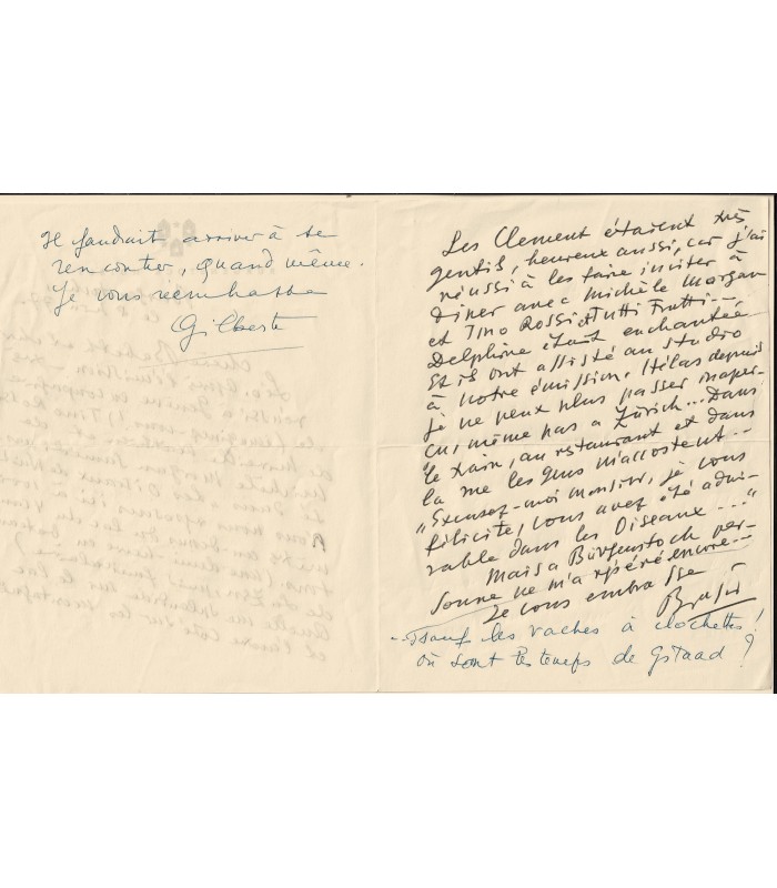 BRASSAÏ. Photographe. Lettre autographe, 8 novembre 1977 (Réf. G 5382)