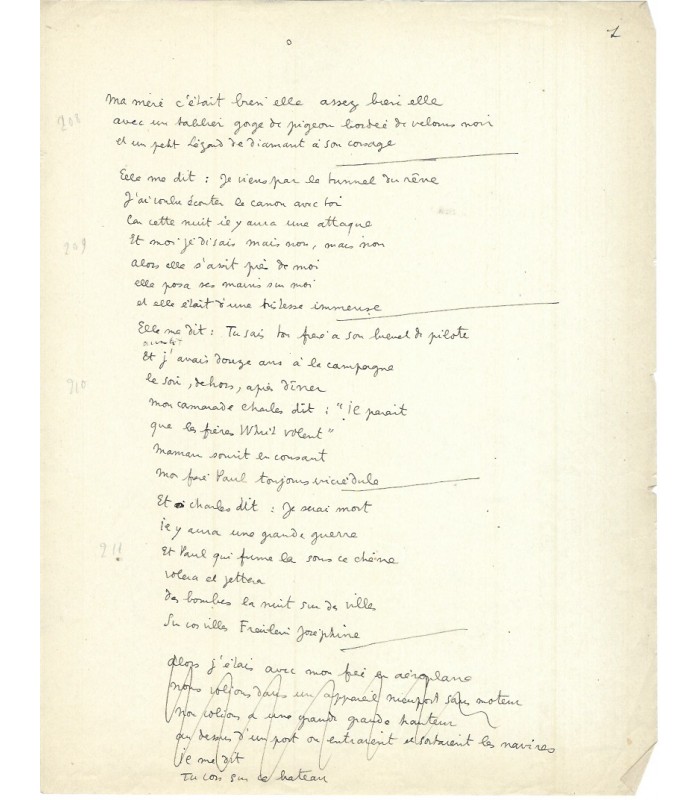 COCTEAU Jean. Manuscrits autographes de poèmes sur la Grande Guerre (Réf. G 5491)