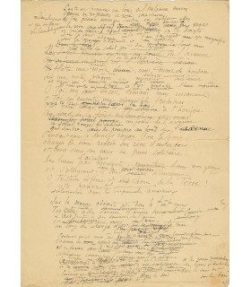 SAMAIN Albert. Poète symboliste. Poème autographe (manuscrit de travail, nombreuses ratures et corrections)  (Réf. G 4518)