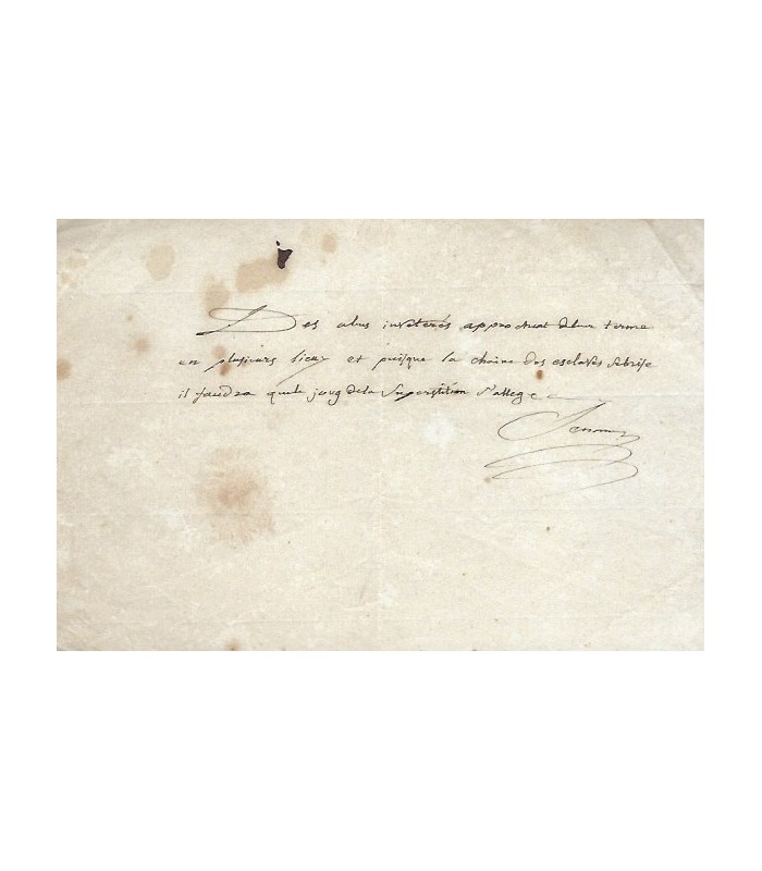 SENANCOUR Etienne Pivert de, auteur d'Obermann. Billet autographe signé (G 930).