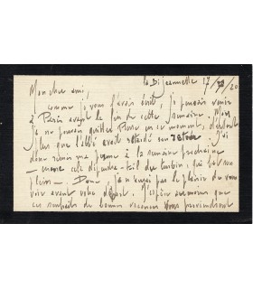 RAVEL Maurice. Compositeur. Lettre autographe à Lucien Garban (Réf. G 5507)