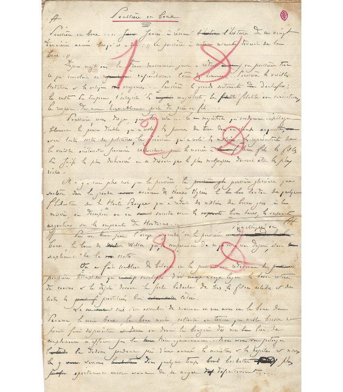 DRUMONT Edouard, écrivain, journaliste. Manuscrit autographe (G 2180)