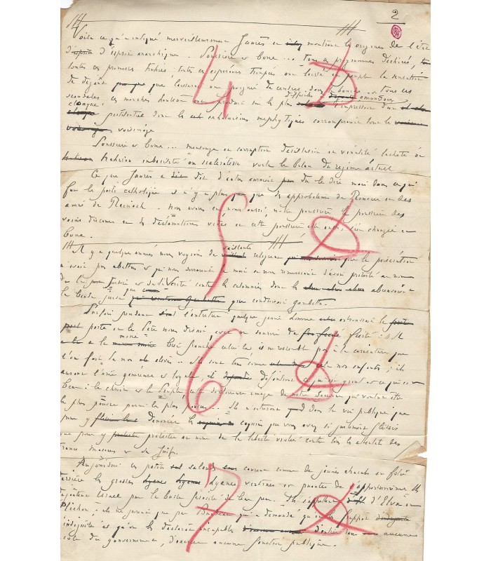 DRUMONT Edouard, écrivain, journaliste. Manuscrit autographe (G 2180)