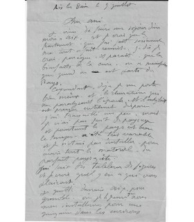 LEBASQUE Henri, peintre. Lettre autographe (G 3353)