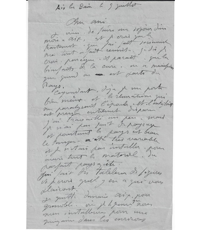 LEBASQUE Henri, peintre. Lettre autographe (G 3353)