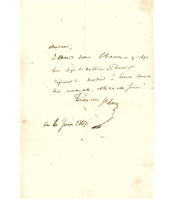 SAINTE-BEUVE à Xavier Marmier, invitation...