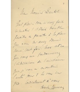 MAURRAS Charles, écrivain, polémiste et homme politique. Lettre autographe (G 2017)