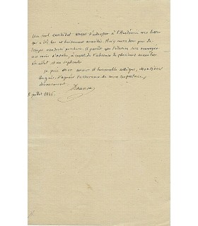 DAUNOU Pierre. Historien. Lettre autographe (G 1001).