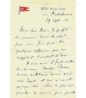 MAC AULIFFE LÉON. MÉDECIN. LETTRE AUTOGRAPHE (G 1424).