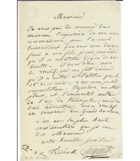 LEMAITRE Frédérick. Acteur. Lettre autographe (Réf. G 3123)