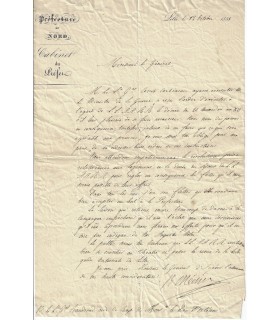 MECHIN Baron. Haut fonctionnaire. Préfet sous la Monarchie de Juillet.  Lettre autographe (E 10367)