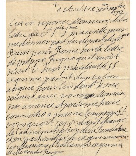 BOUILLON CARDINAL de. Prélat. Neveu de Turenne. Lettre autographe, 20 septembre 1712 (Réf. G 5485)