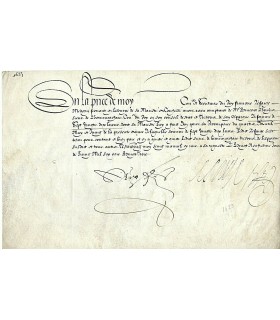 LESAIGE François, médecin de Louis XIII. Pièce Signée (Réf. G 4692)