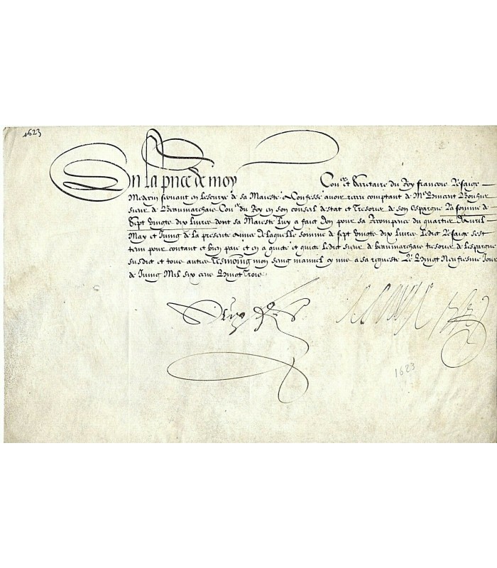 LESAIGE François, médecin de Louis XIII. Pièce Signée (Réf. G 4692)