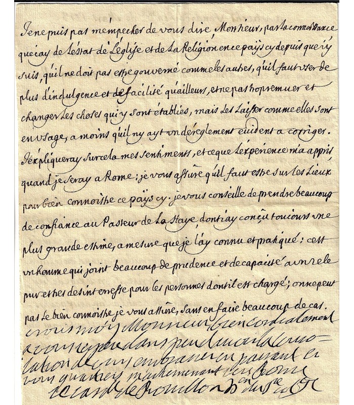 BOUILLON (Emmanuel Théodose de La Tour d'Auvergne, cardinal de). Lettre avec APOSTILLE signée ( G 5484)