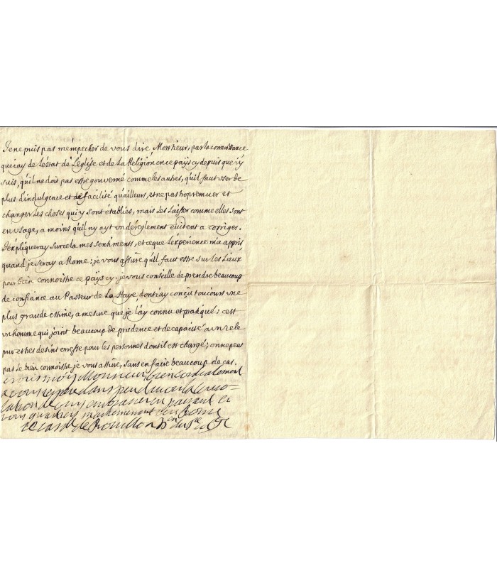 BOUILLON (Emmanuel Théodose de La Tour d'Auvergne, cardinal de). Lettre avec APOSTILLE signée ( G 5484)