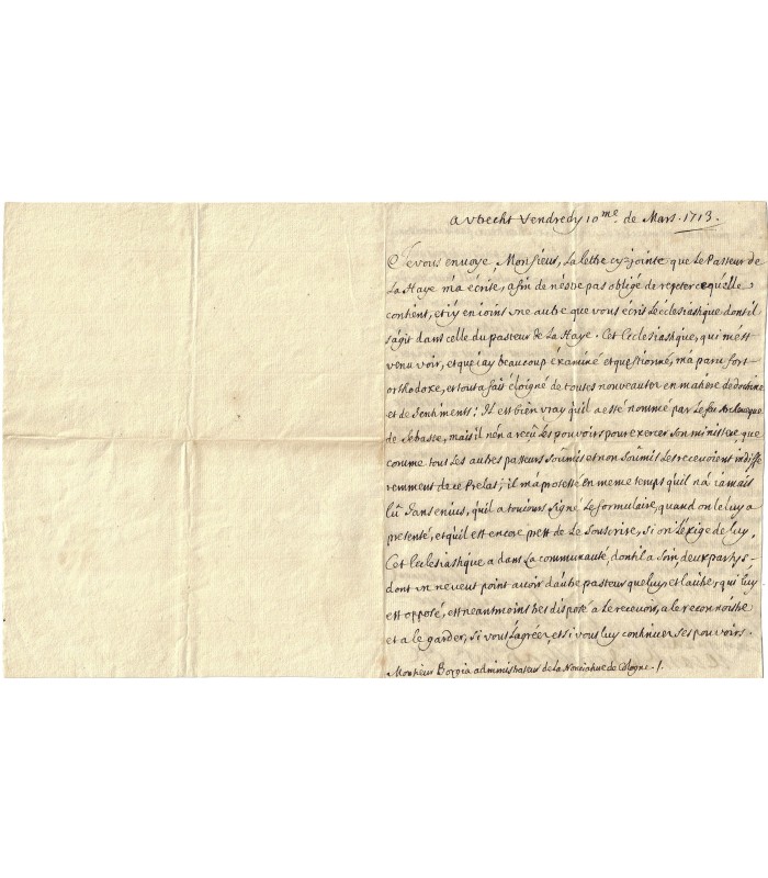 BOUILLON (Emmanuel Théodose de La Tour d'Auvergne, cardinal de). Lettre avec APOSTILLE signée ( G 5484)