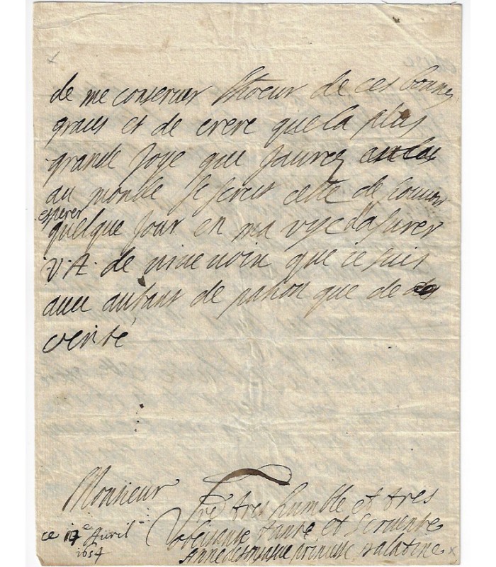 PALATINE PRINCESSE. Lettre autographe (G 5505)