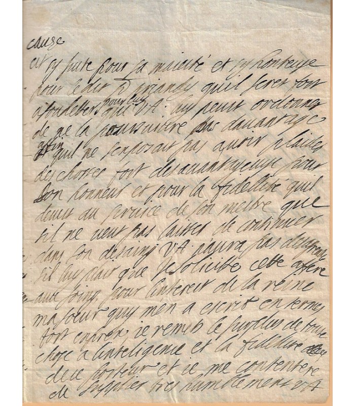 PALATINE PRINCESSE. Lettre autographe (G 5505)