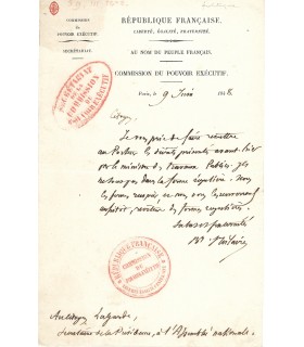 BARTHELEMY-SAINT-HILAIRE. Lettre Autographe. G 5534