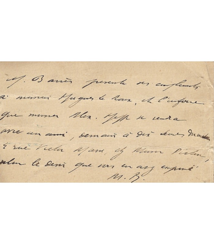 BARRES Maurice. Carte-télégramme. G 5555