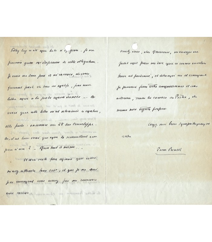 BENOIT Pierre, romancier. Lettre Autographe (G 3056)