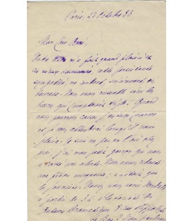 CLARETIE Jules, administrateur de la Comédie-Française. Lettre autographe (G 2487)