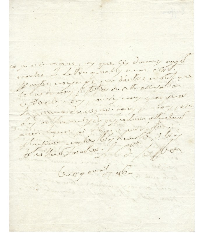 SUFFREN DE SAINT TROPEZ, célèbre marin. Lettre autographe (G 374)