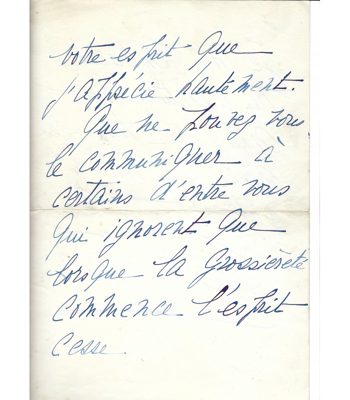 SOREL Cécile, comédienne. Lettre autographe (G 2847)