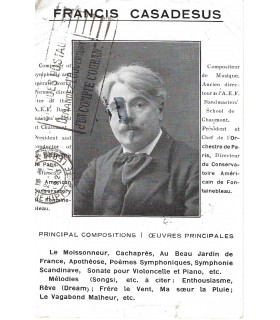 CASADESUS Francis, chef d'orchestre et pédagogue. Carte Autographe (G 5547)