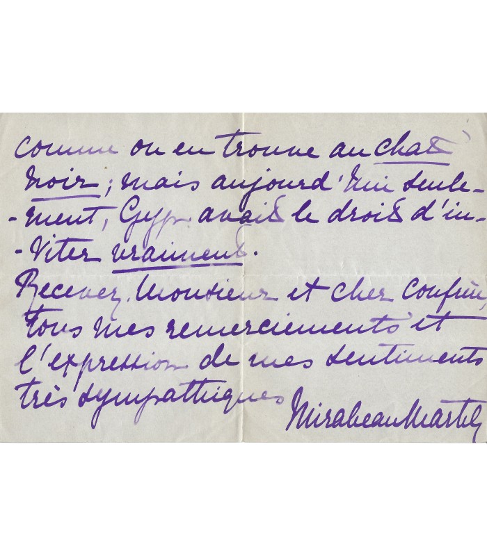 GYP Sybille, romancière. Lettre autographe (G 5545)