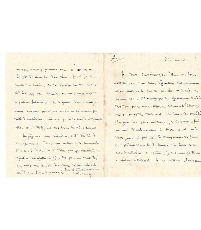 LARCHEY Lorédan, lexicographe. Lettre autographe (G 5573)