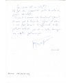 PEYREFITTE Roger, écrivain. Billet autographe (G 3262)