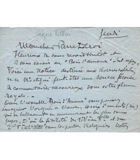 PILLOIS Jacques, compositeur et pédagogue. Lettre autographe (G 5551)