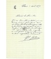GEROME Jean-Léon, peintre, sculpteur. Lettre autographe (G 3007)