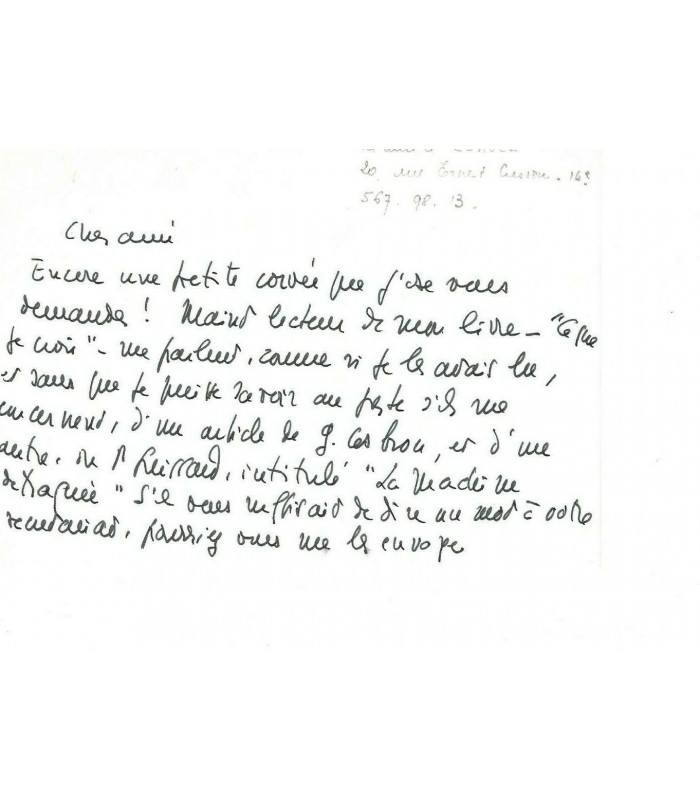 CLAVEL  Maurice, écrivain. Carte autographe (G 2842)