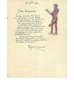 ZAMACOÏS Miguel. Romancier, poète, journaliste. Lettre de voeux de Nouvel An avec dessin aquarellé, pour 1950  (Réf. G 3124)