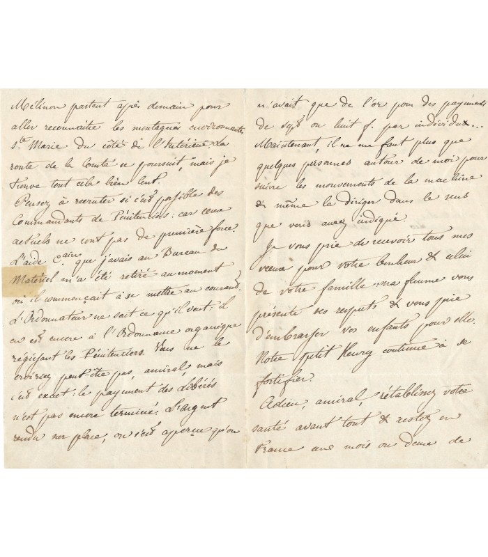 [CAYENNE], RICHERIE Louis, militaire. Lettre autographe (G 5532)