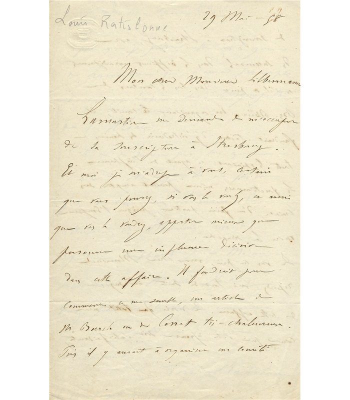 LAMARTINE. Louis RATISBONNE, souscription nationale en faveur de Lamartine